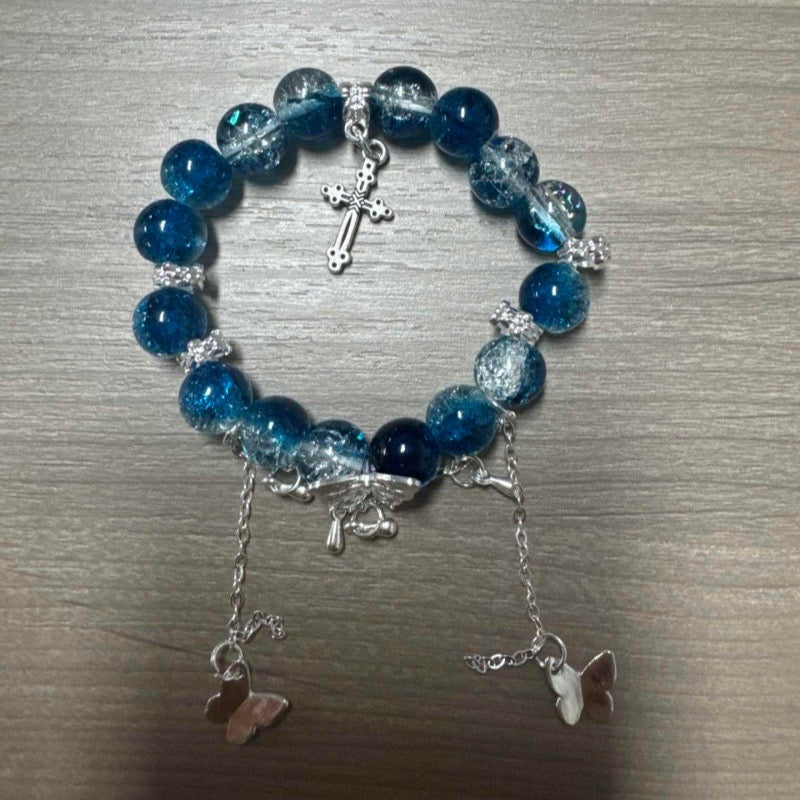 Butterfly cross bracelet