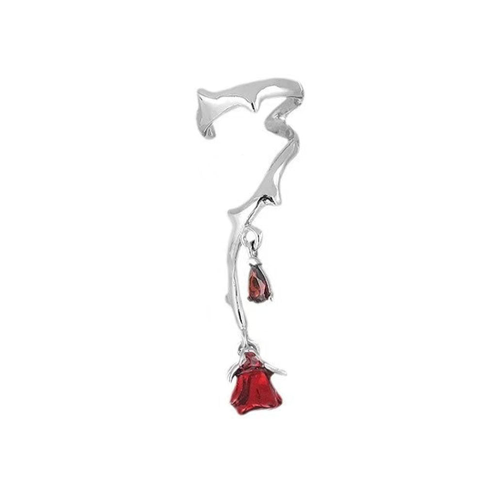 Dripping rose earcuff single piece