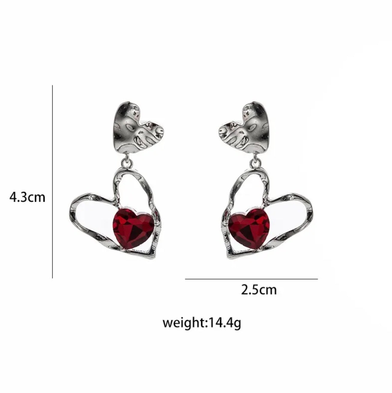 Geometric heart earring