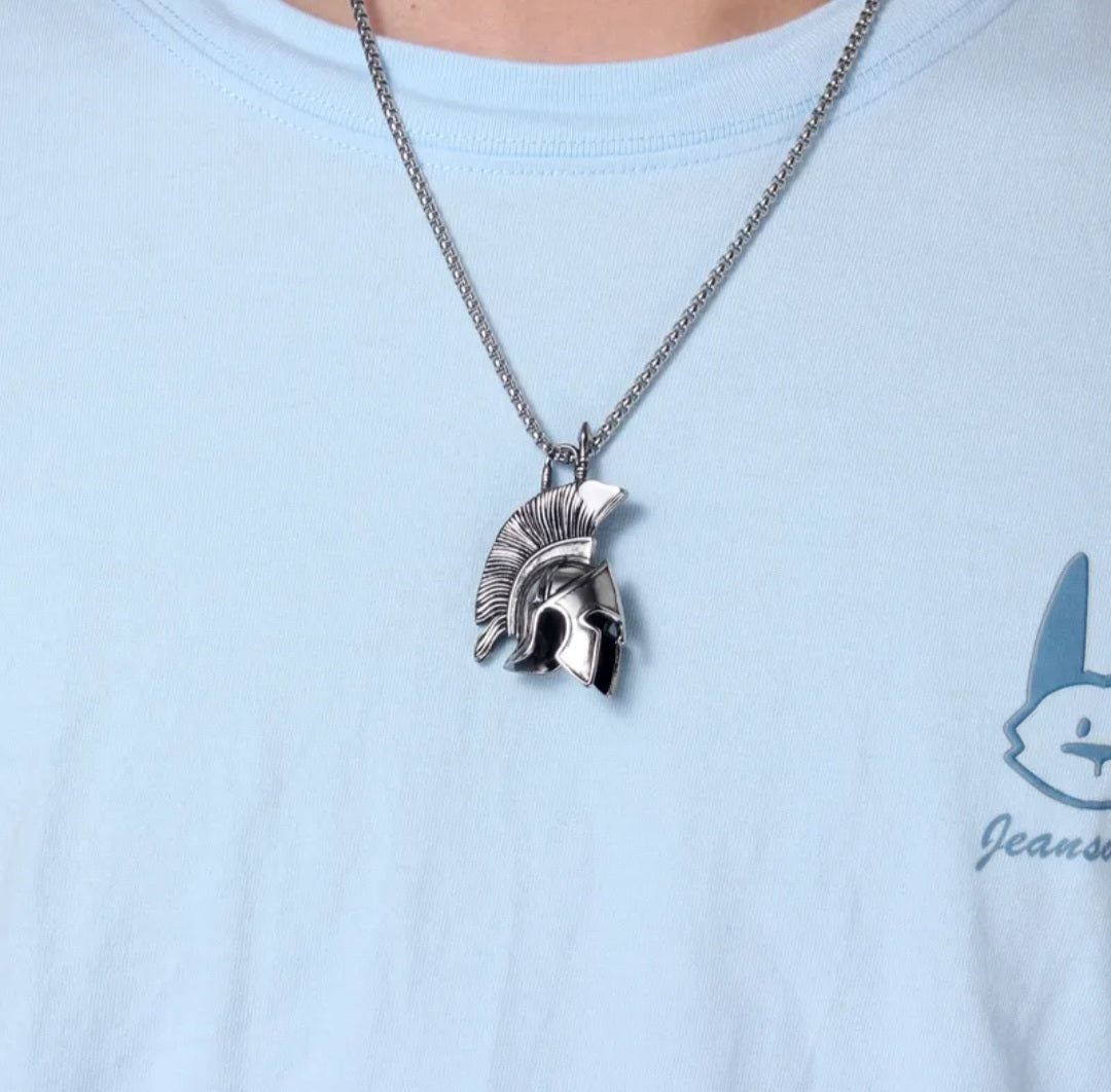 Warrior helmet 304 stainless steel pendant