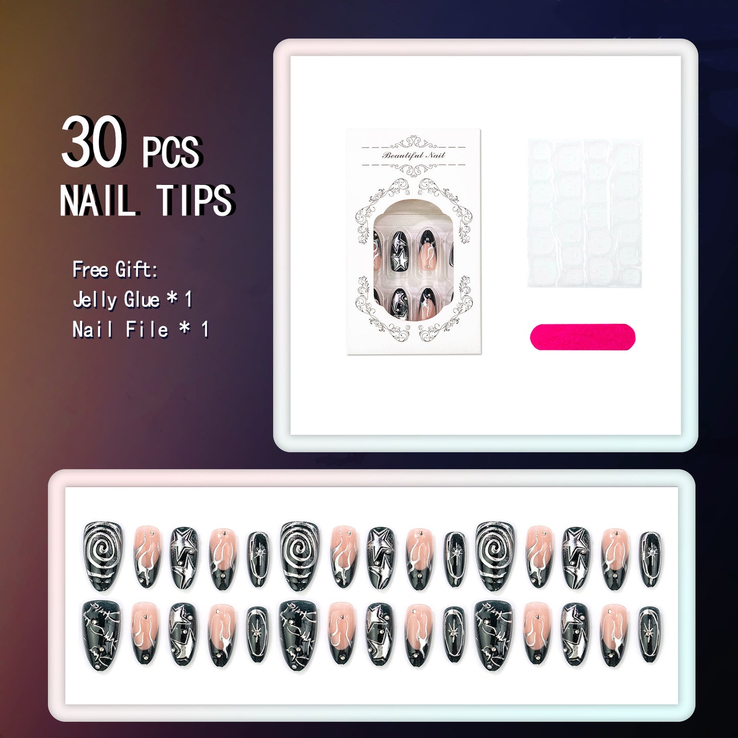 Punk star press-on nails