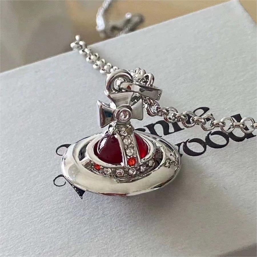Vivienne westwood red saturn pendant
