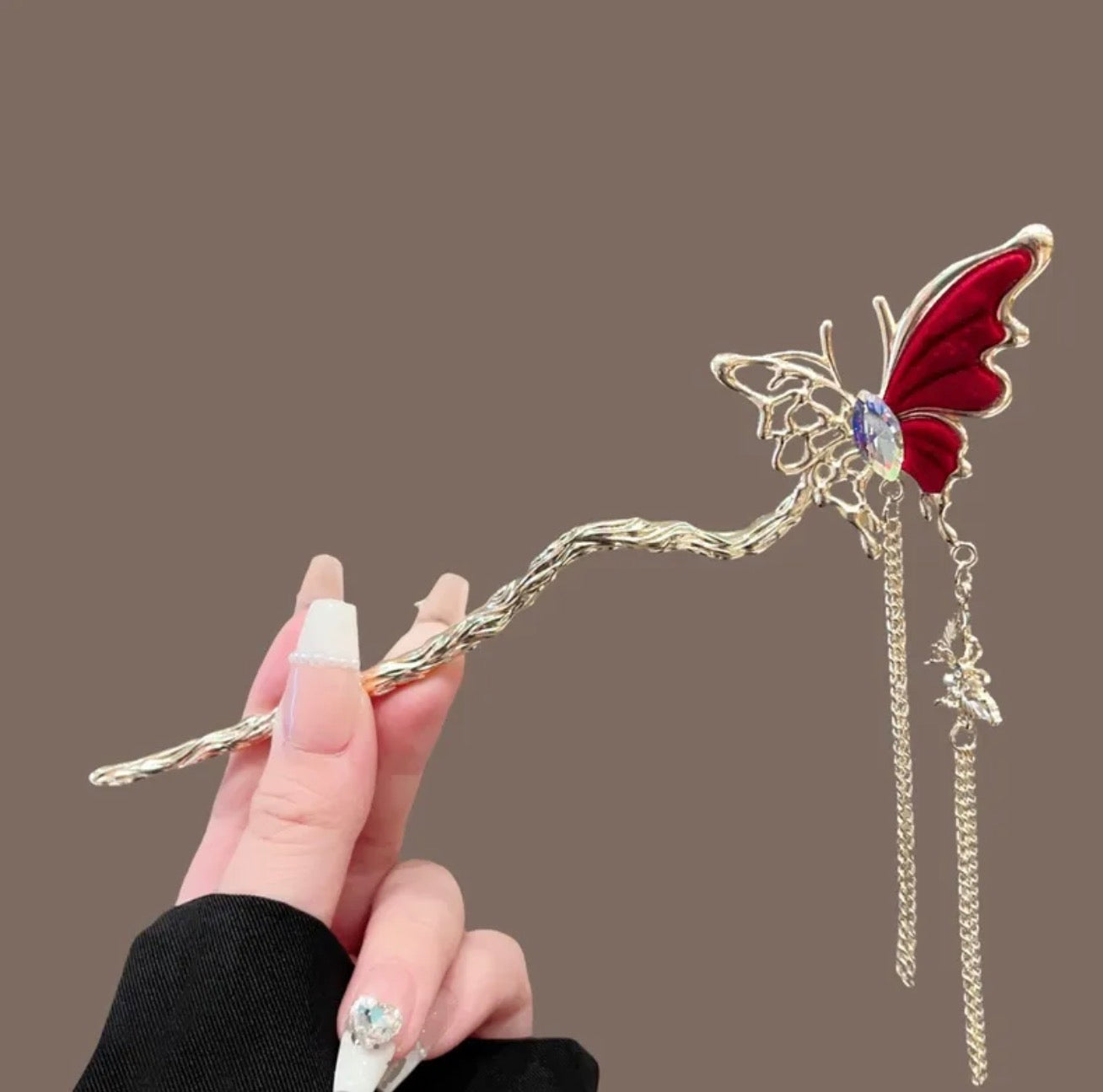 Bloodmoon Butterfly hair stick