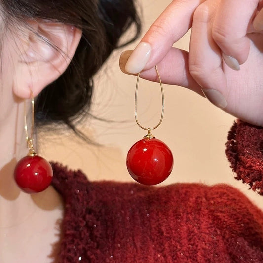 Christmas ball earring