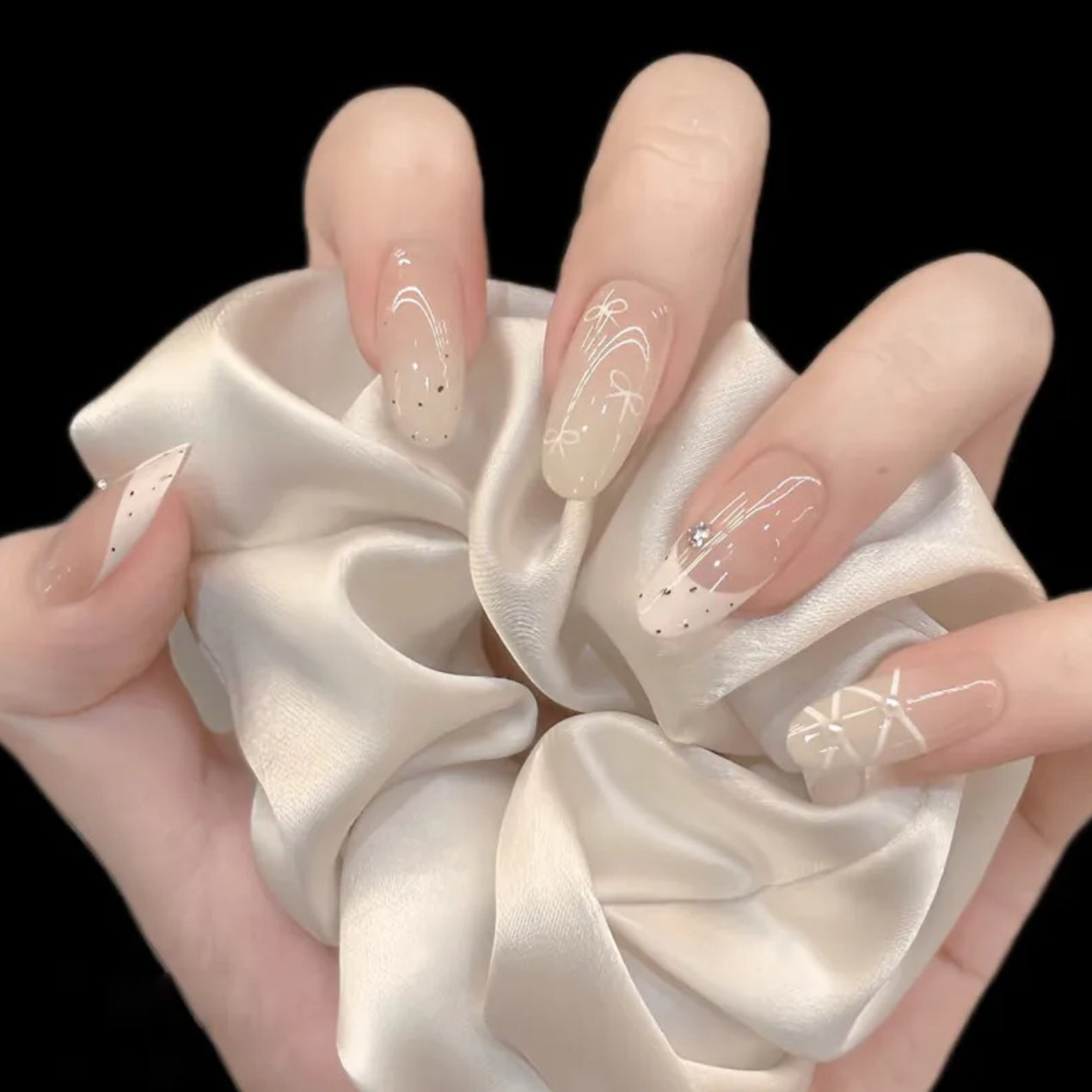 Ballerina coquette handmade nails