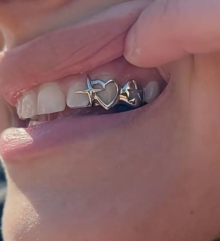 Star-heart zircon grillz