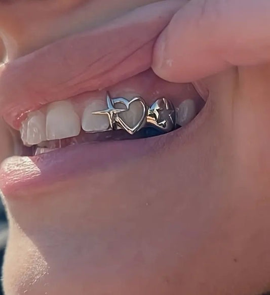 Star-heart zircon grillz