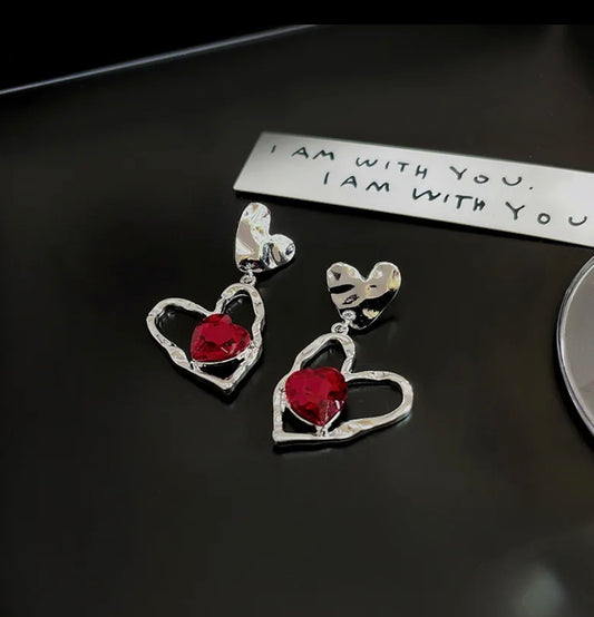 Geometric heart earring