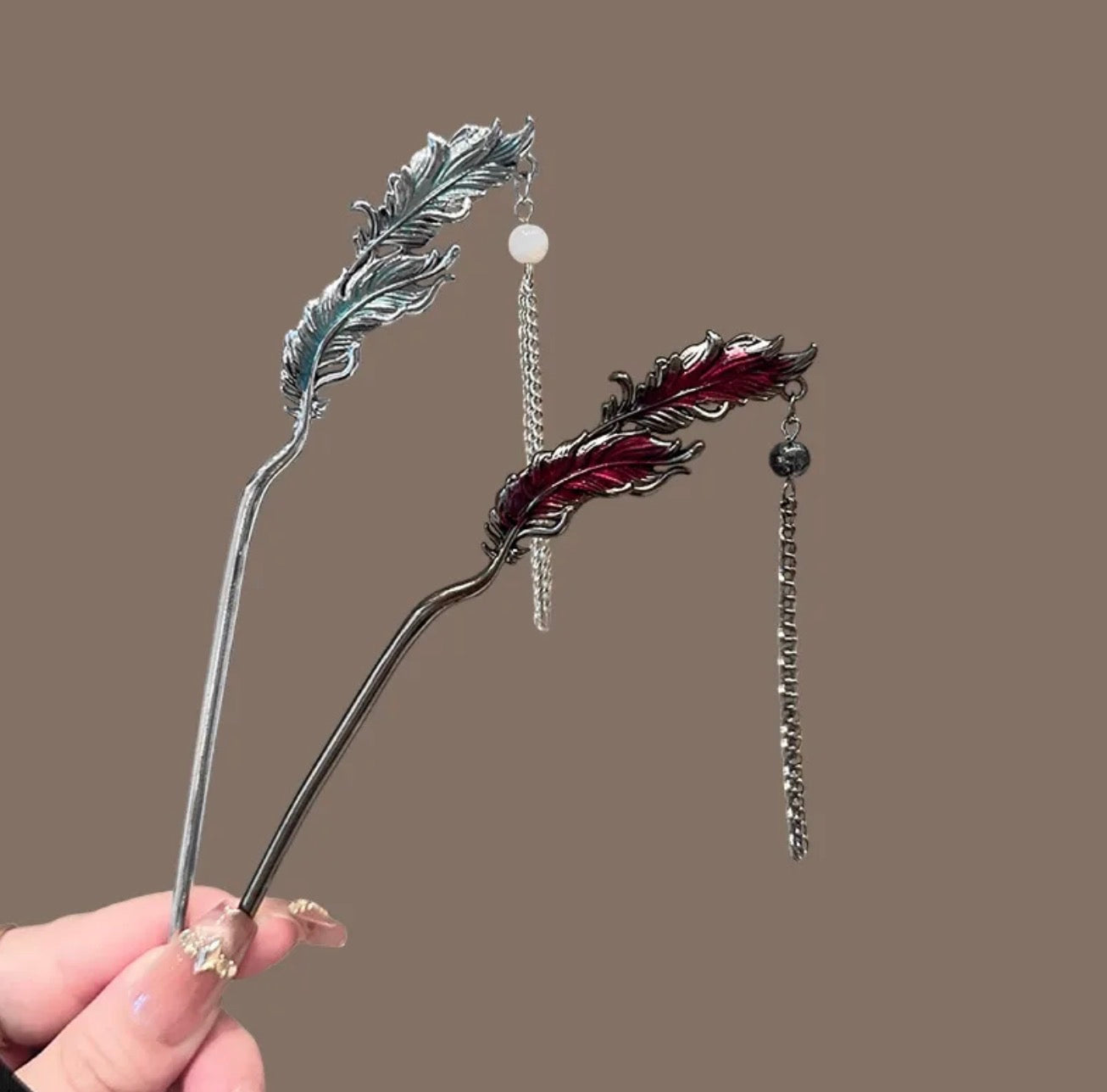 Feather hair stick