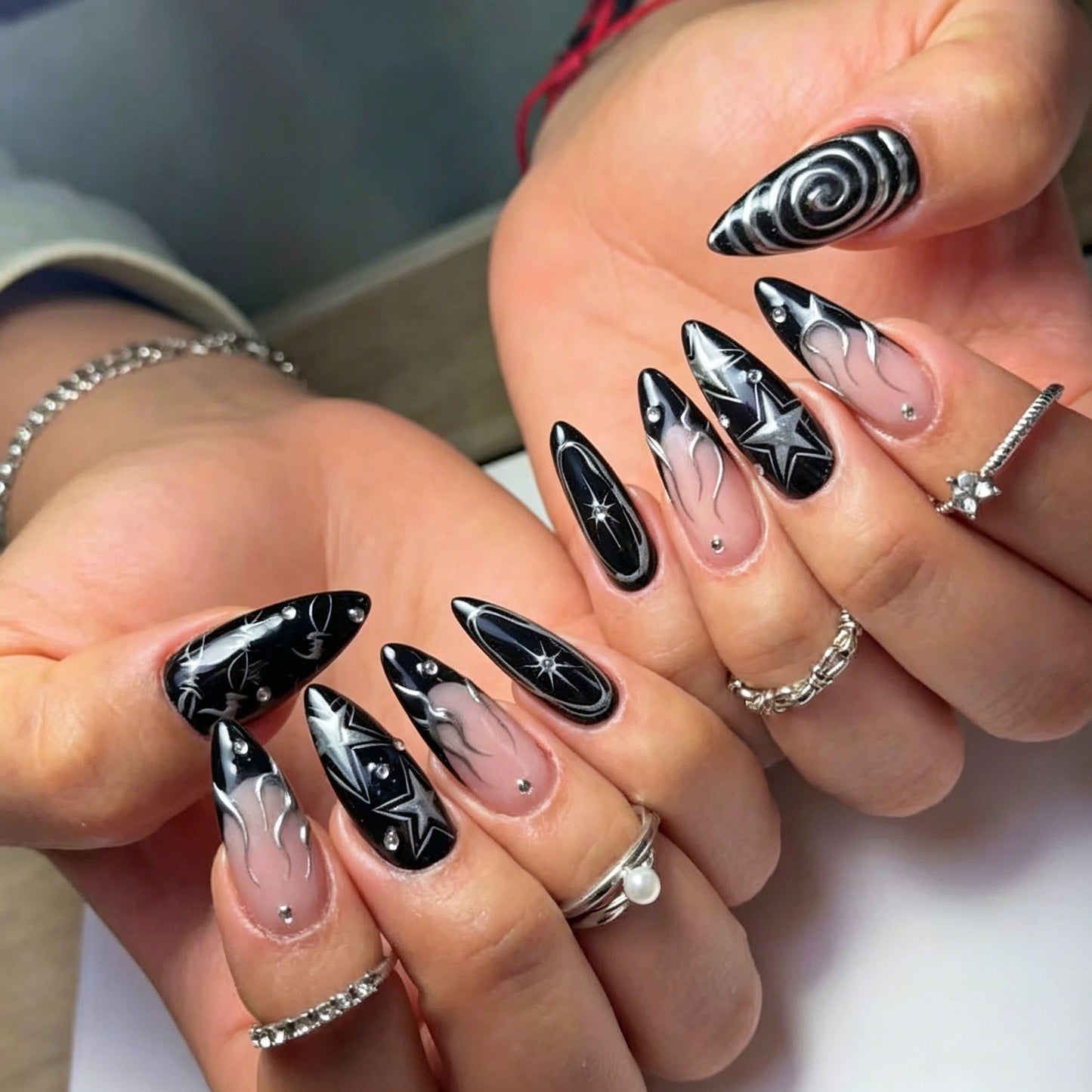 Punk star press-on nails
