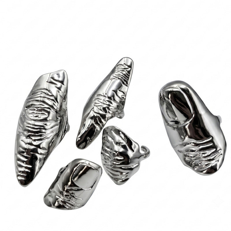 Sculpted Ruin Ring Set