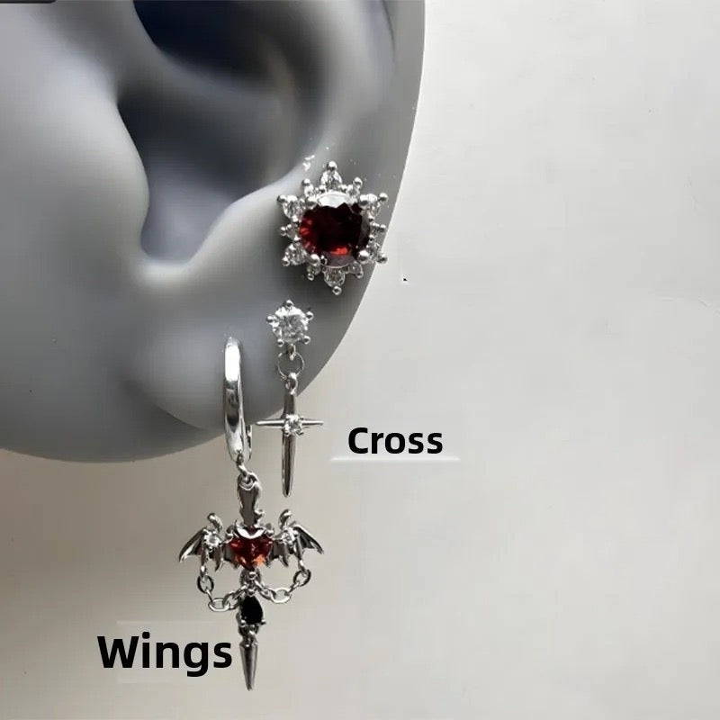 Midnight valentine piercing set