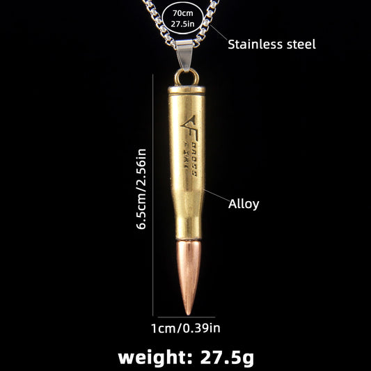 Bullet stainless steel pendant