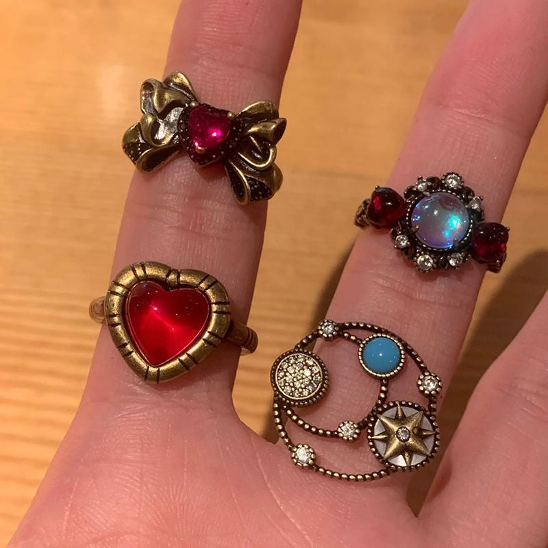 Cosmic Hearts Ring Set