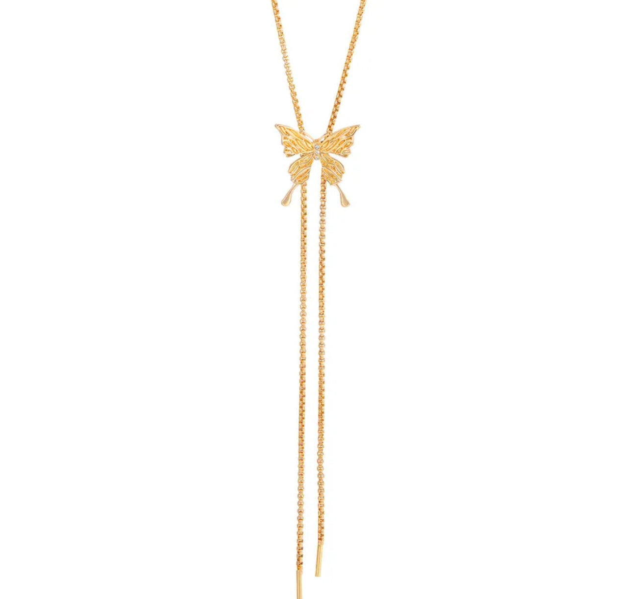 Butterfly detailed alloy necklace