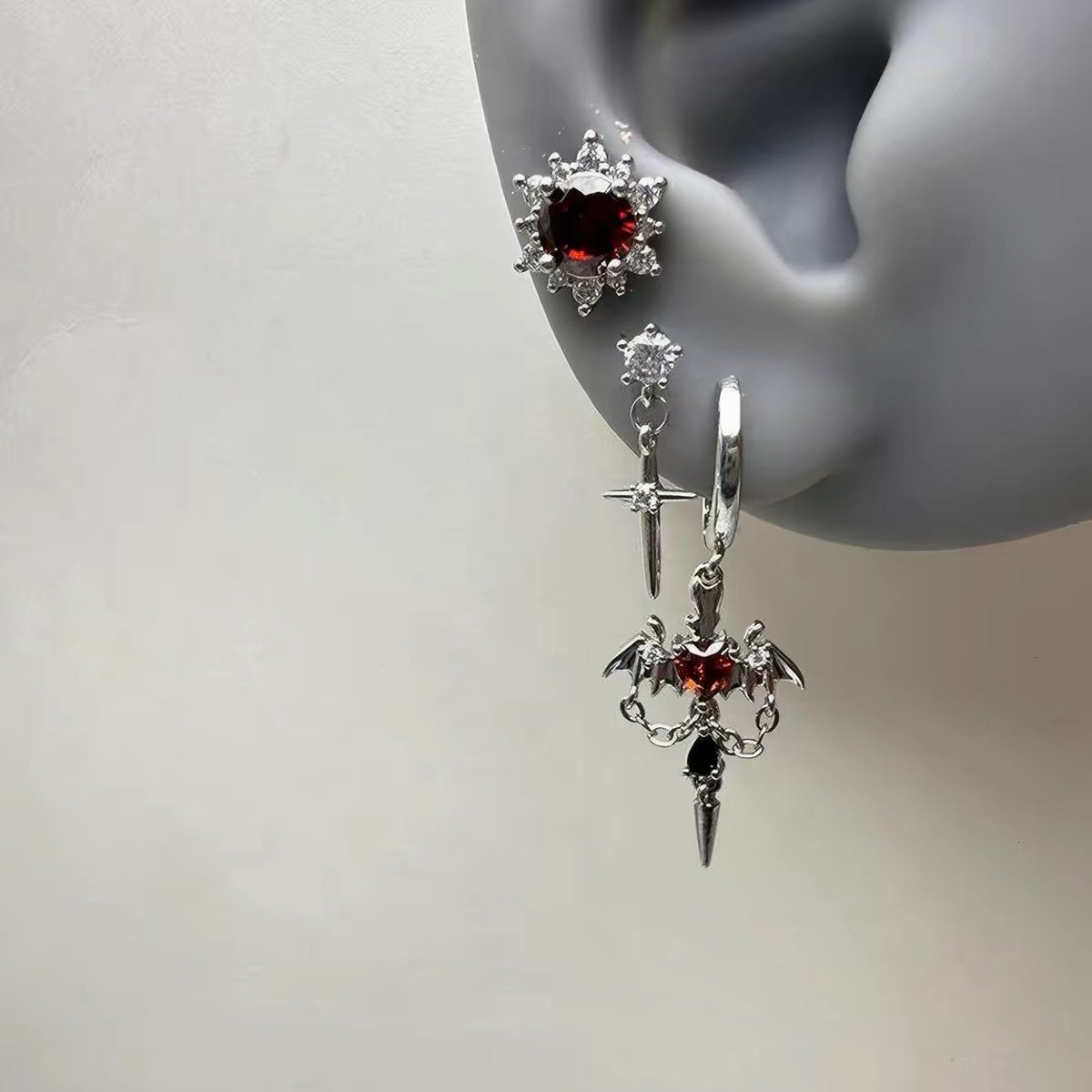 Midnight valentine piercing set