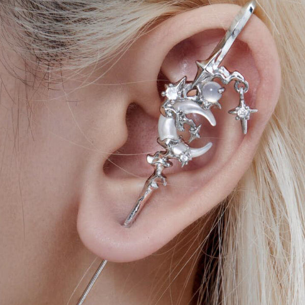 Myth of the moon ear-cuff