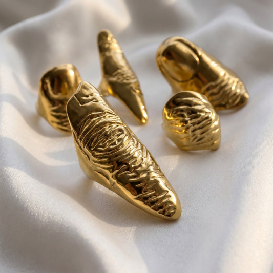 Sculpted Ruin Ring Set