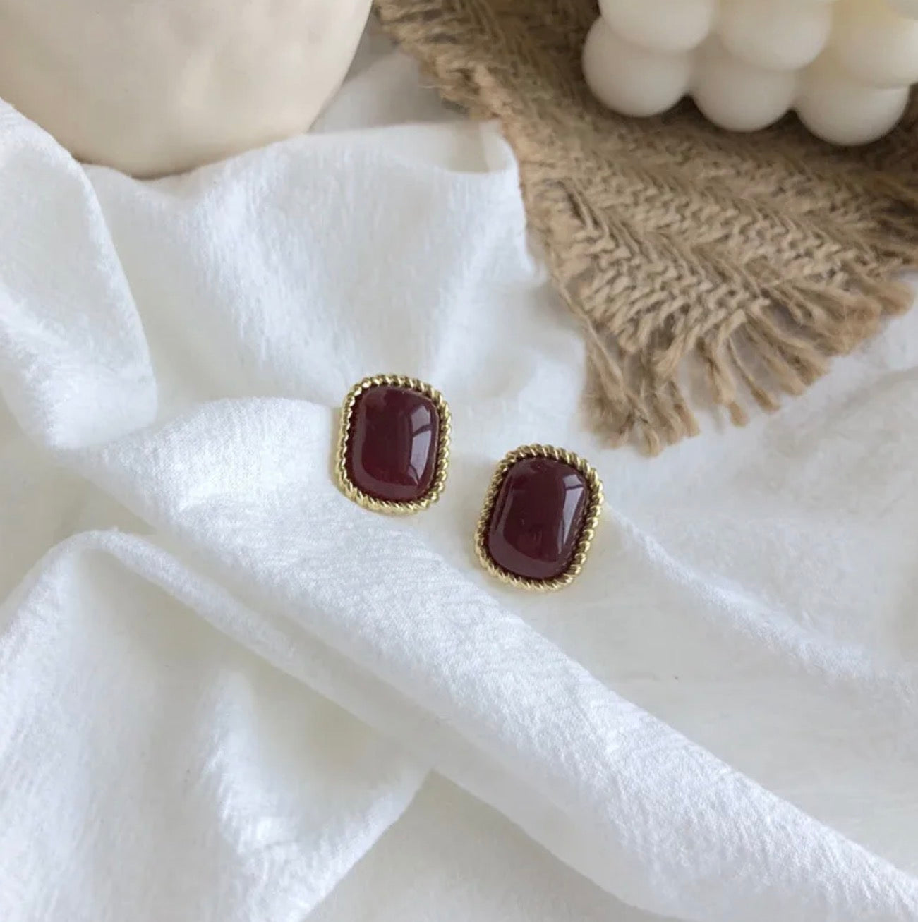 Red ruby earring