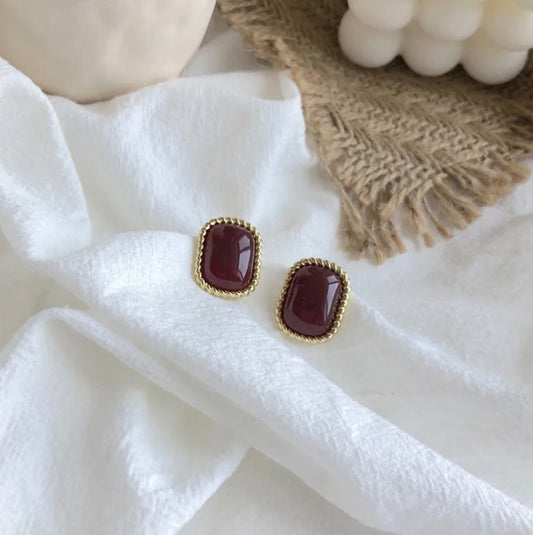 Red ruby earring