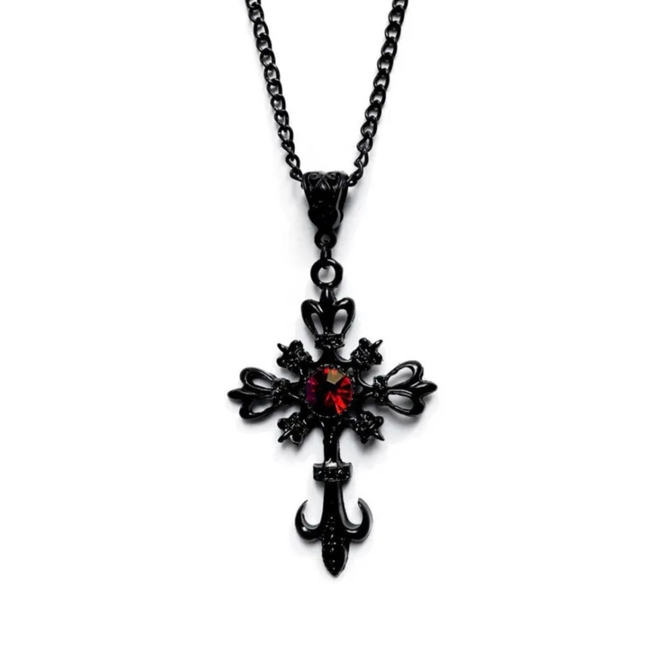 Gothic black cross pendant