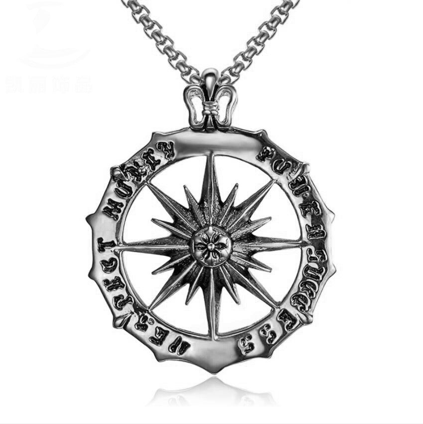 Compass titanium pendant