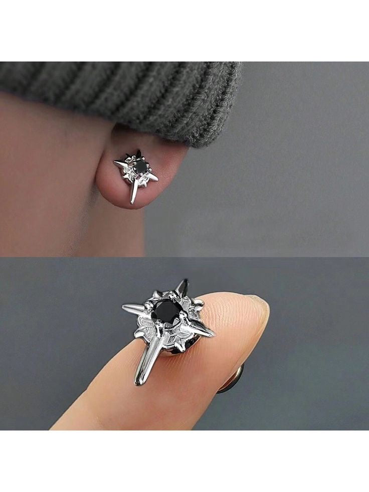 Star ear studs men