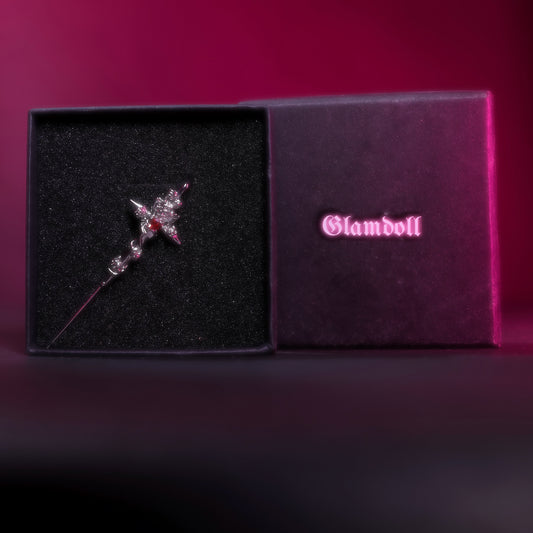 Blood rose cross ear-cuff
