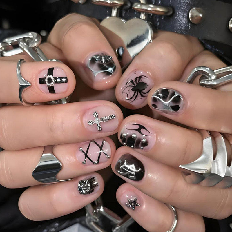 Y2k punk press-on nails