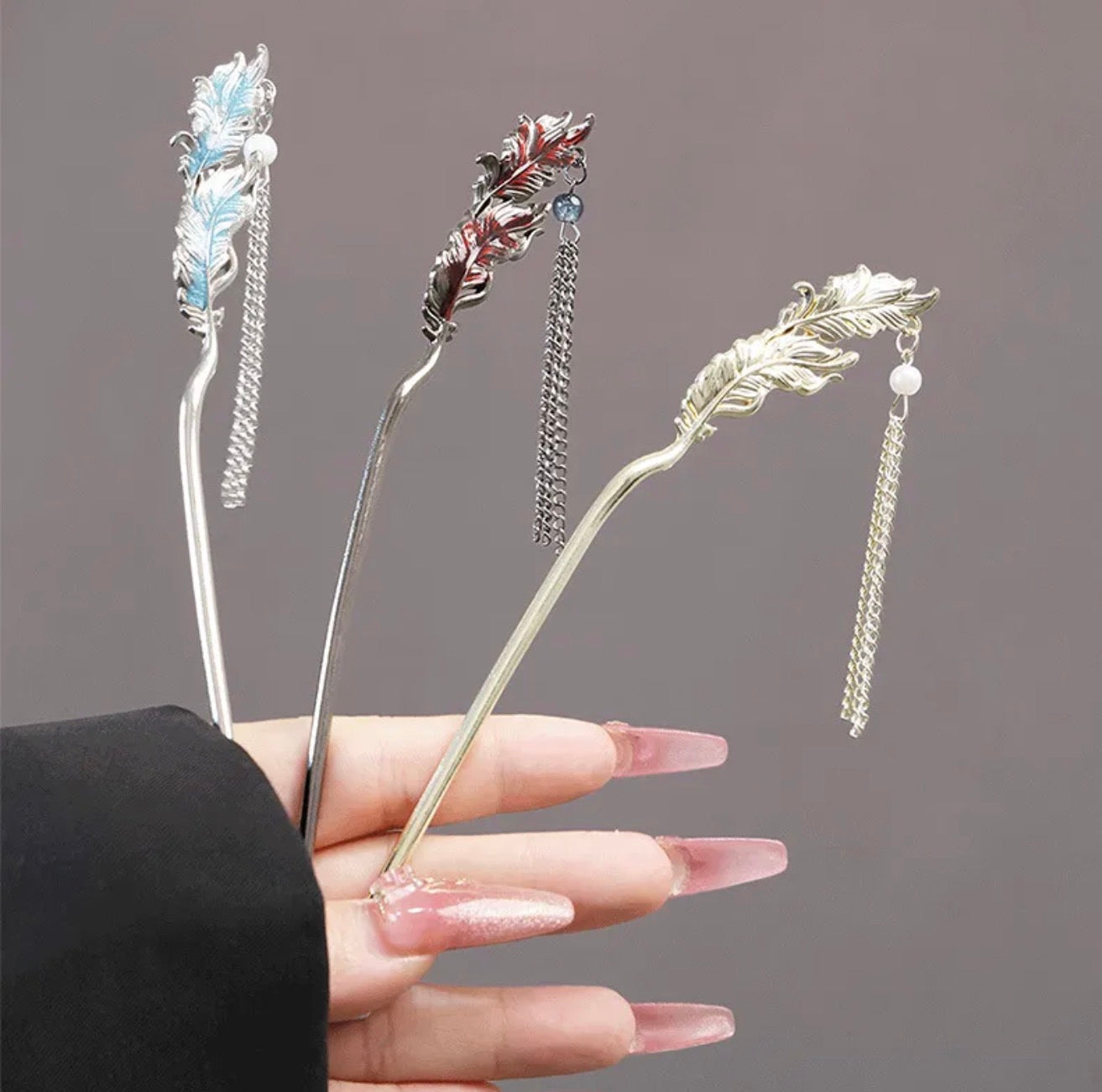 Feather hair stick
