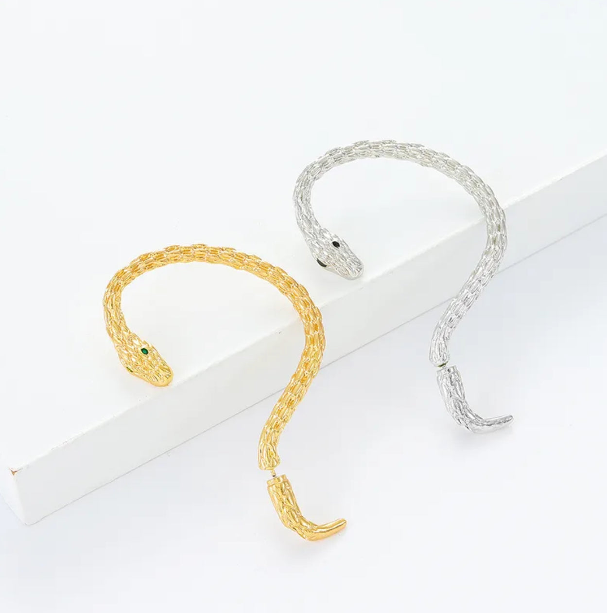 Wrapped snake ear-cuff