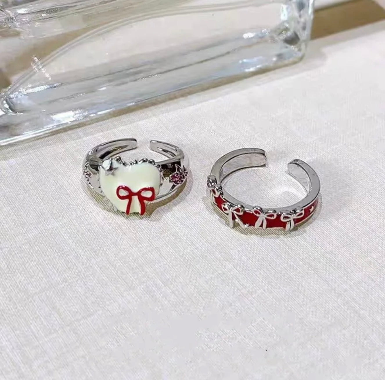 Red coquette rings
