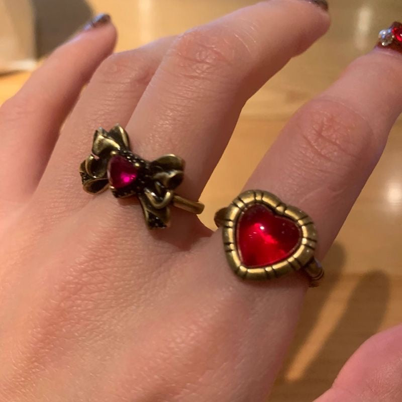 Cosmic Hearts Ring Set