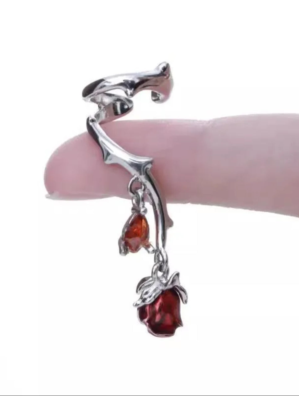 Dripping rose earcuff single piece
