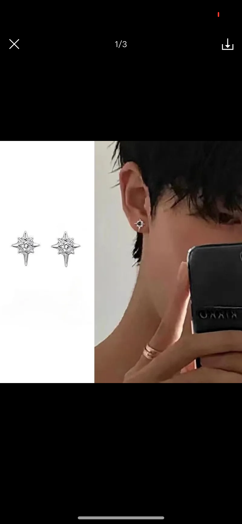 Star ear studs men