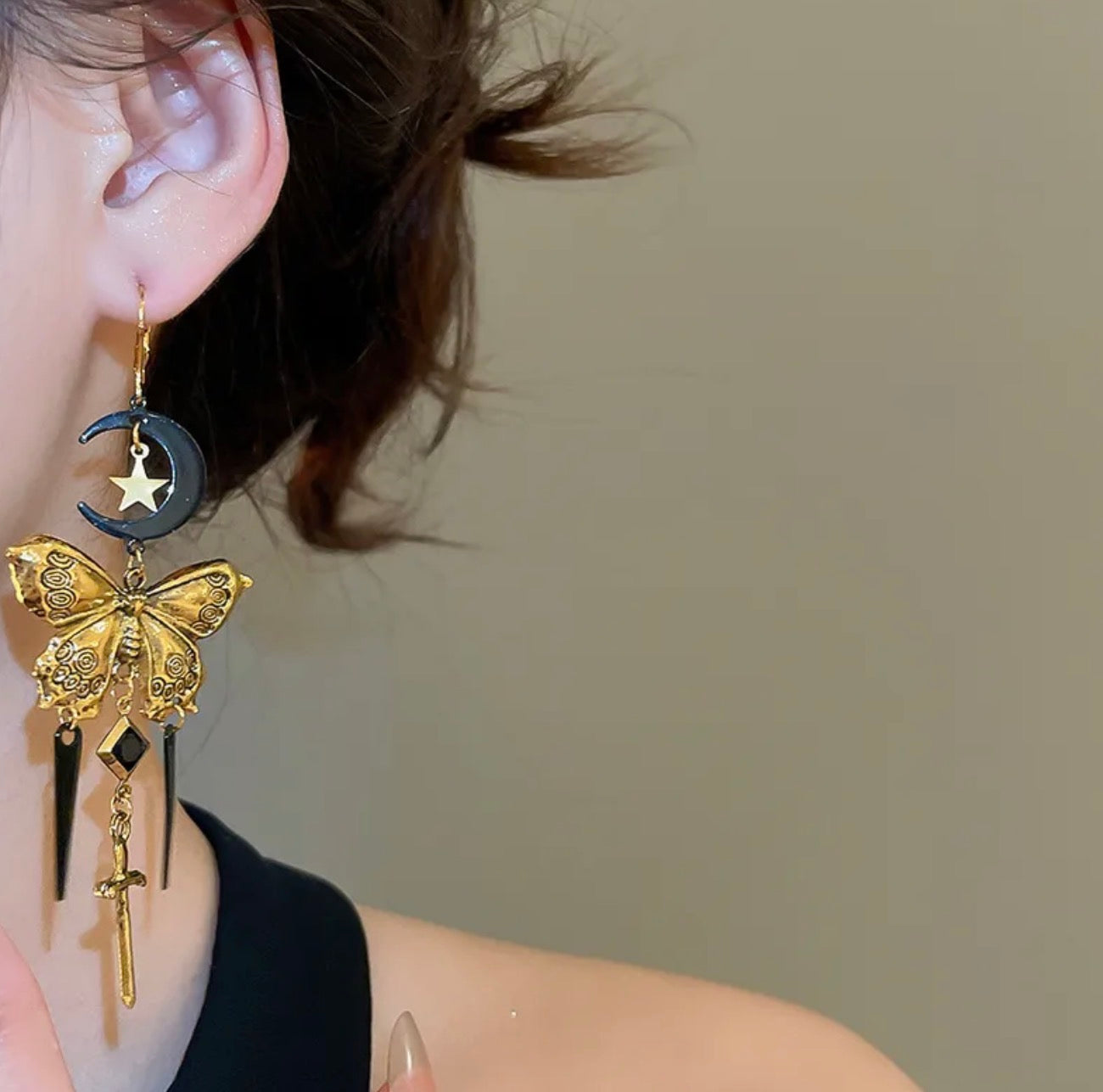 Moonblade butterfly earring