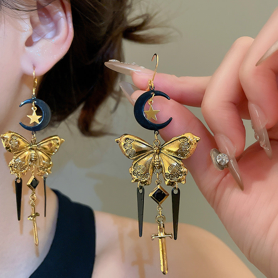 Moonblade butterfly earring