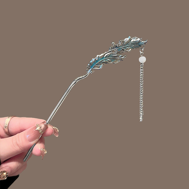 Feather hair stick