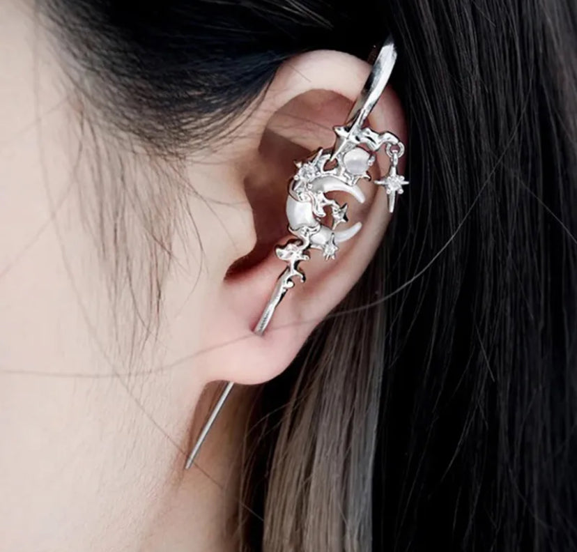 Myth of the moon ear-cuff