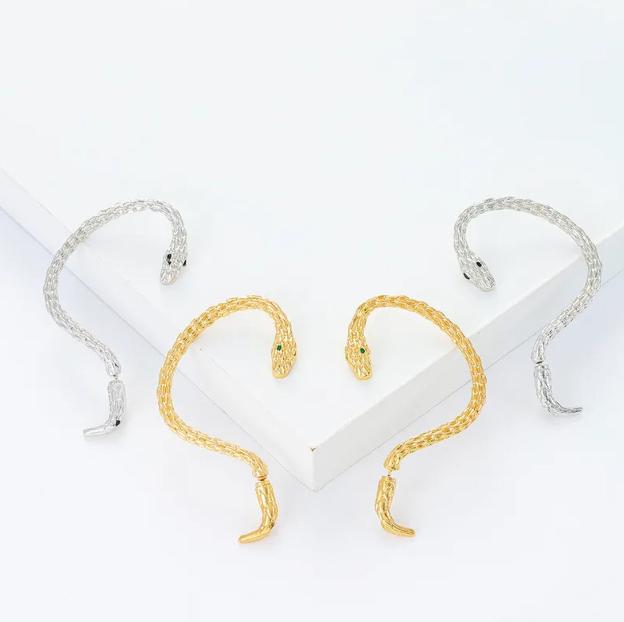 Wrapped snake ear-cuff