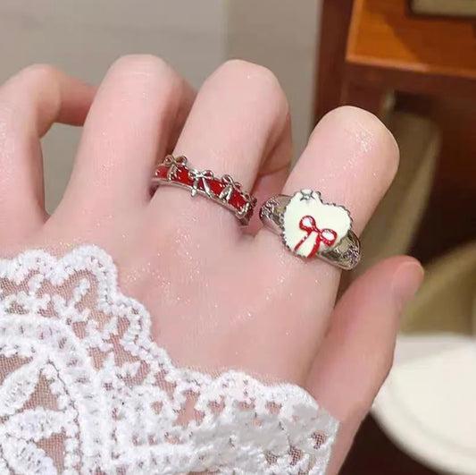 Red coquette rings