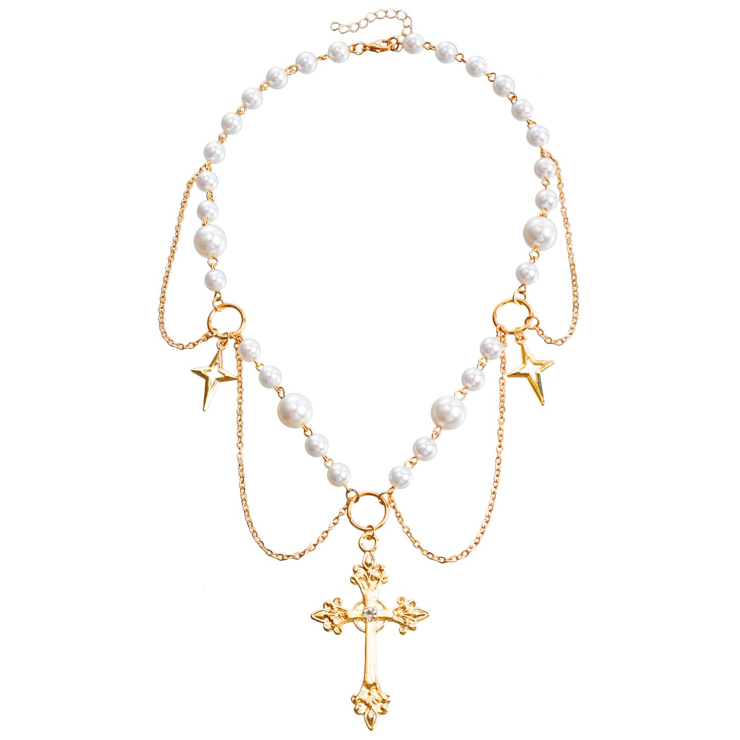 Gothic cross detailed necklace