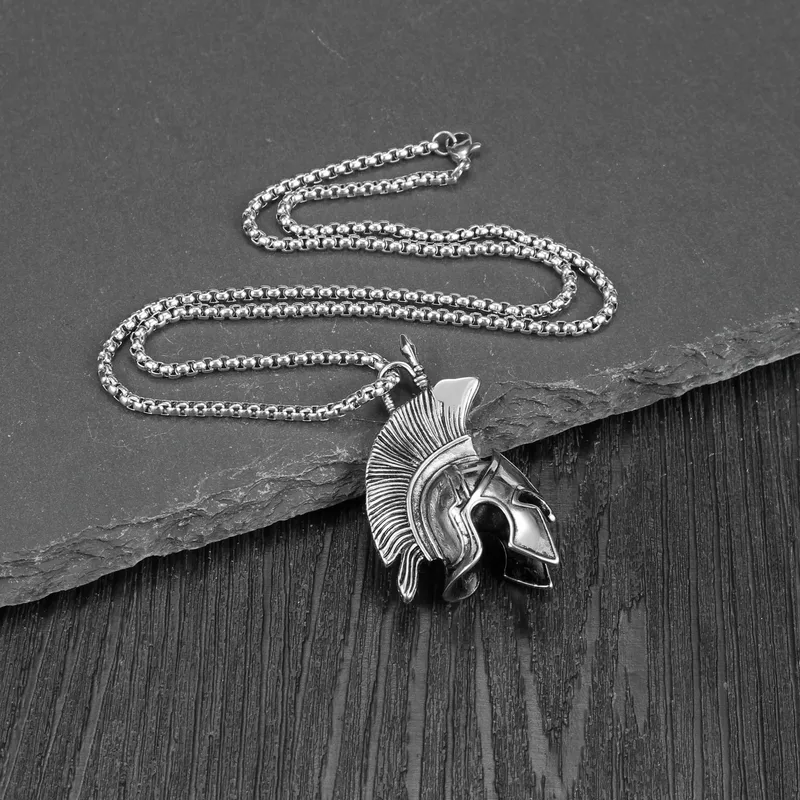 Warrior helmet 304 stainless steel pendant