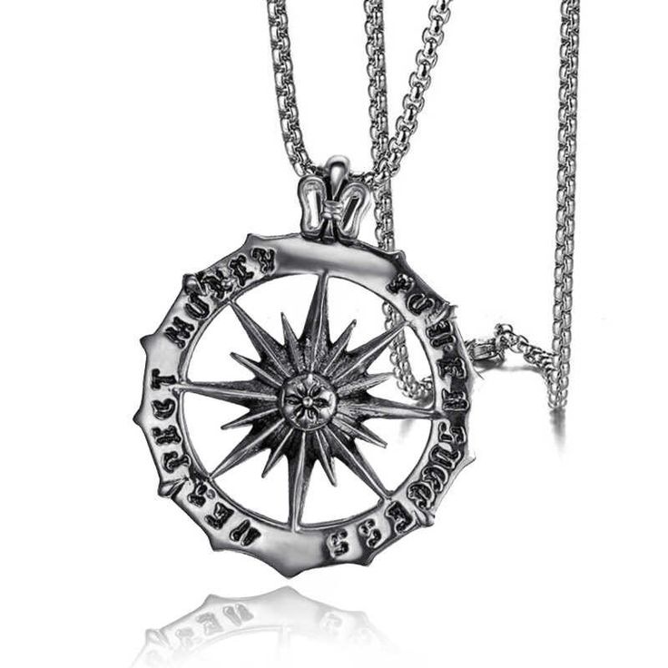Compass titanium pendant