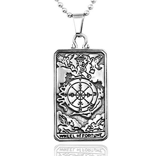 Wheel of fortune tarot pendant