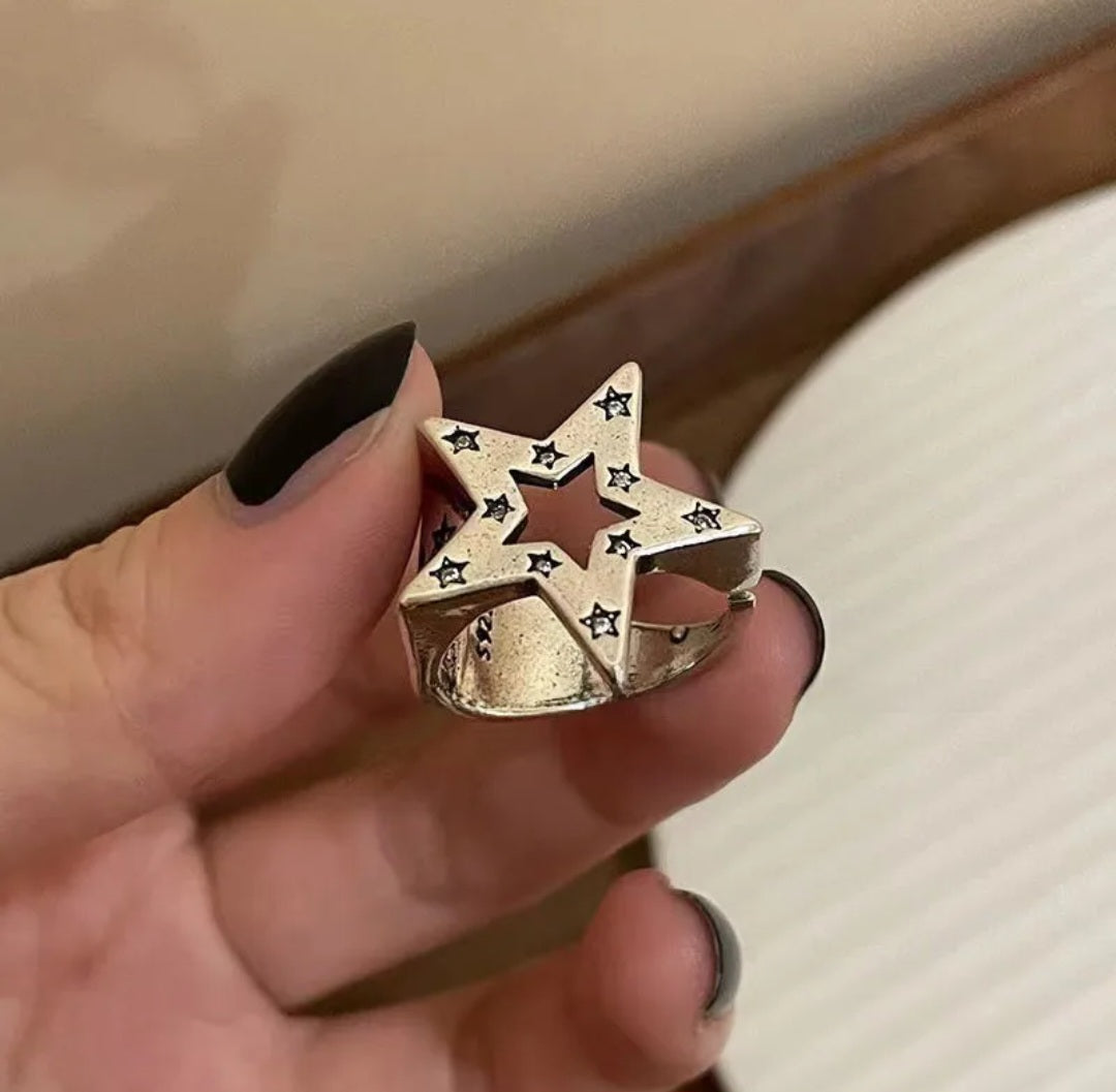 Y2k star ring set