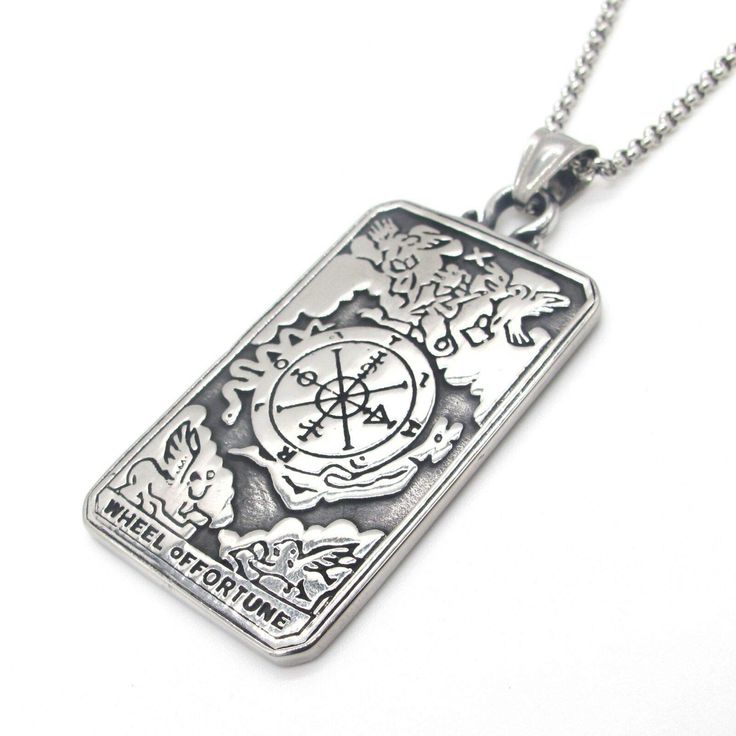 Wheel of fortune tarot pendant