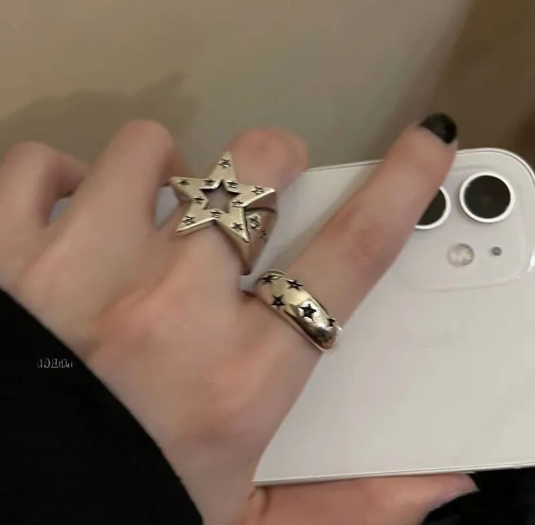 Y2k star ring set
