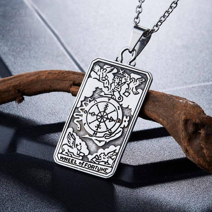 Wheel of fortune tarot pendant