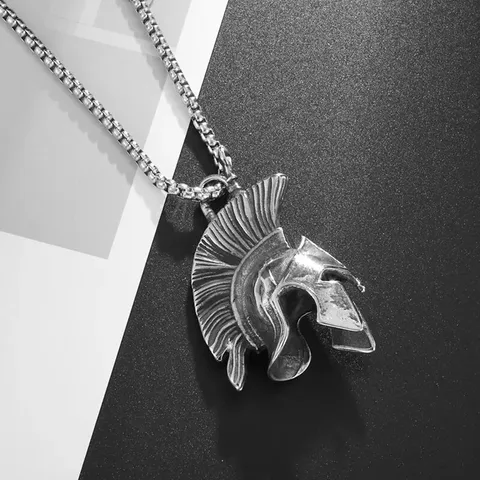Warrior helmet 304 stainless steel pendant